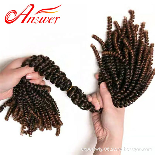 Wholesale 8 INCH Synthetic Crochet Hair Extensions Ombre Color Spring Twist Crochet Hair Jumbo Hair Braids